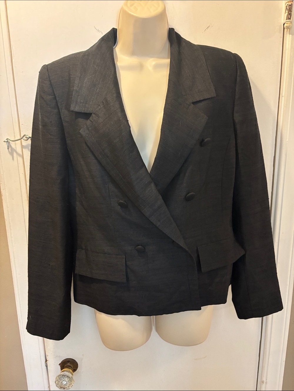 Ann May 6 silk Double-Breasted Blazer Jacket 26-332